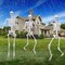 5.4Ft Halloween Life Size Skeleton,2PCS Posable Skeleton Full Body Size Realistic Human Bones with Movable Joints for Indoor Outdoor Halloween Decoration (Grey)